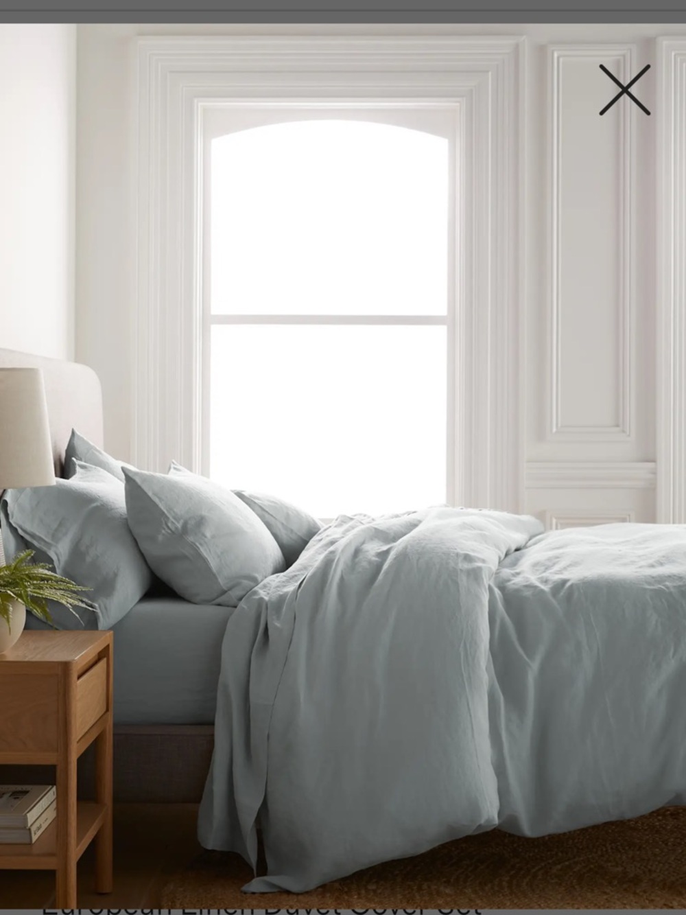 Quince European Linen Duvet Cover - Mist - Picture 3 of 6
